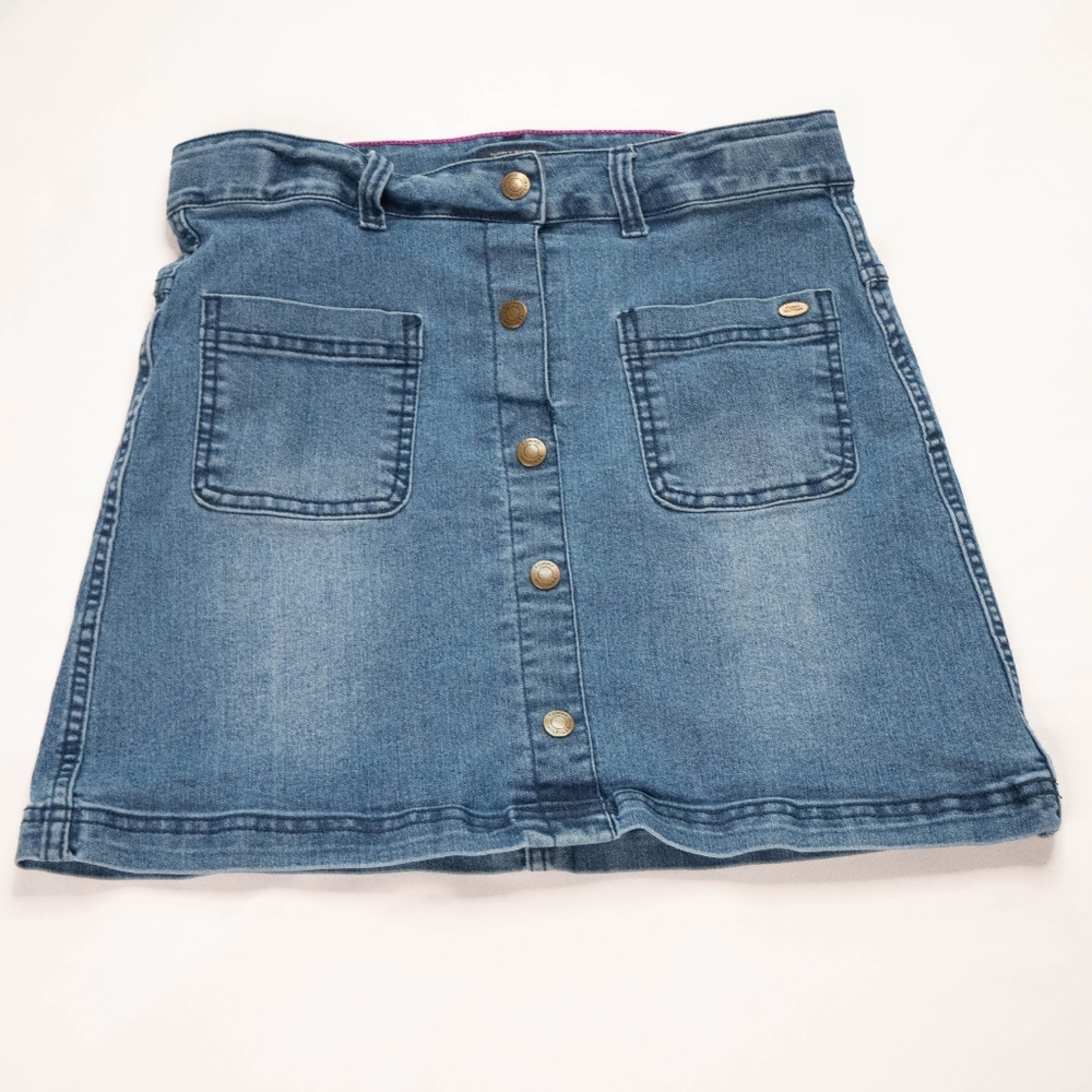 Tommy Hilfiger Jeans Skirt Big Girl's 16 Blue Front Snap Buttons with Pockets
